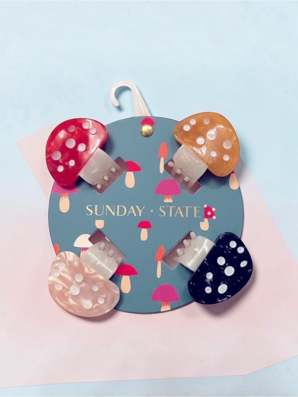 Sunday State Mushroom Claw Hair Clips New With Tags
